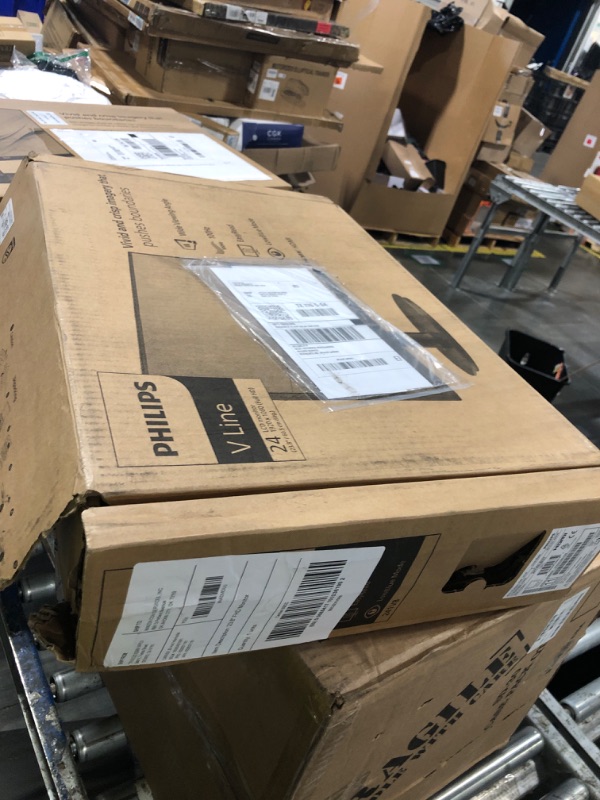 Photo 1 of [MAJOR DAMAGE] [NONFUNCTIONING] Philips 24 inch 100Hz Computer Monitor, Frameless Full HD (1920 x 1080), VESA, HDMI x1, VGA Port x1, Eye Care, 4 Year Advance Replacement Warranty, 241V8LB