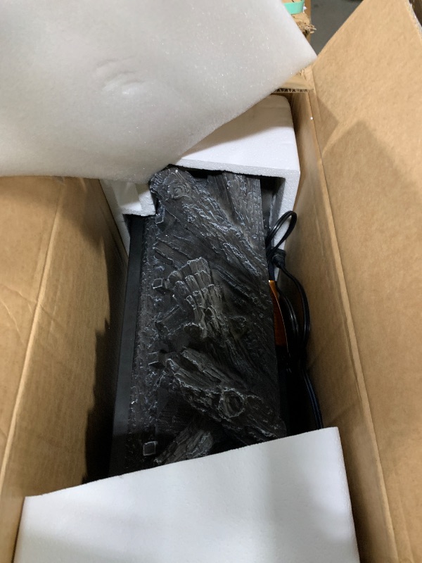 Photo 1 of ** sold as so no refund/return** Riseon Electric Fireplace Logs Inserts Heater 20-Inch, Remote Controller Fireplace Heater, Adjustable Flame Colors, Realistic Fake firewood Flame, Overheat Protection, Timer, Thermostat, 1500W Black
