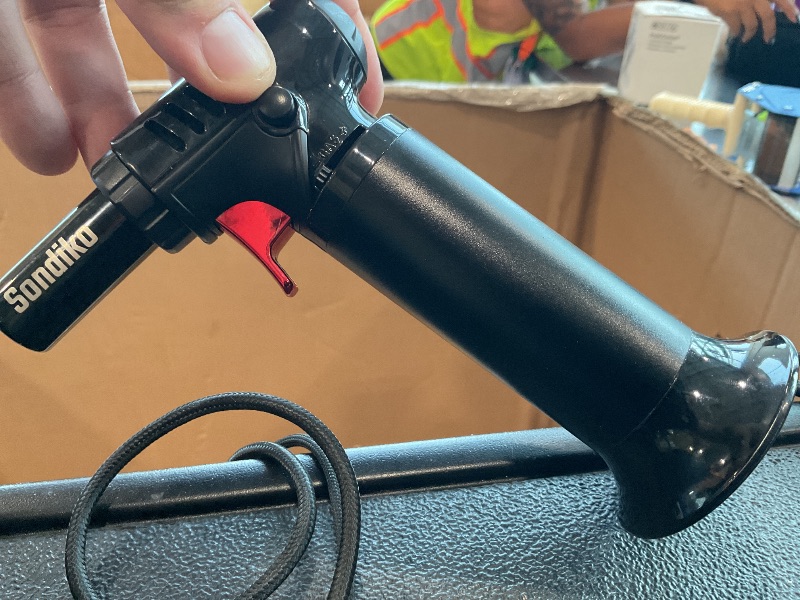 Photo 1 of [item empty] Sondiko Butane Torch Lighter with Visible Fuel Window, Refillable Soldering Torch with Adjustable Flame for Welding, Resin Art, Industrial (Butane Gas Not Included)