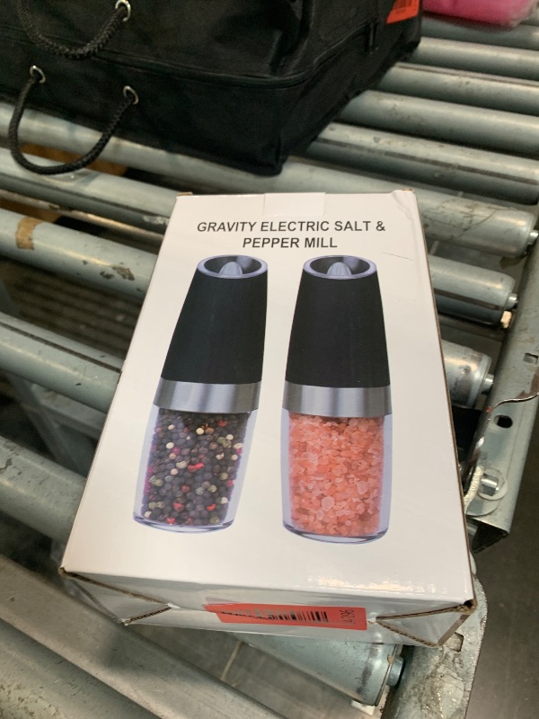 Photo 1 of ***ONE DOES NOT WORK*** BELRIGO Battery Operated Salt And Pepper Grinder Set with LED Light, Automatic Electric Gravity Salt And Pepper Shakers Set, Each 6 AAA Batteries Needed, Adjustable Roughness, 2 Pack (Black)