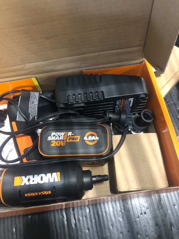 Photo 1 of !!!!!FINAL SALE!!!
Worx 20V SteamStorm Cordless Handheld Steam Cleaner w/Accessories, Steamer for Cleaning 220°F 8-Second Preheat, Lightweight Portable Steamer for Home Car – Battery & Charger Included