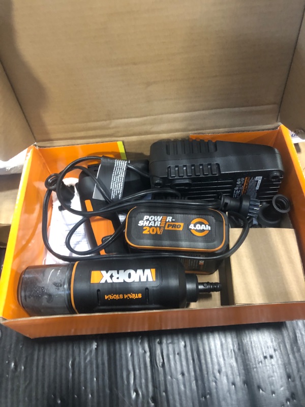 Photo 1 of !!!!!FINAL SALE!!!
Worx 20V SteamStorm Cordless Handheld Steam Cleaner w/Accessories, Steamer for Cleaning 220°F 8-Second Preheat, Lightweight Portable Steamer for Home Car – Battery & Charger Included
