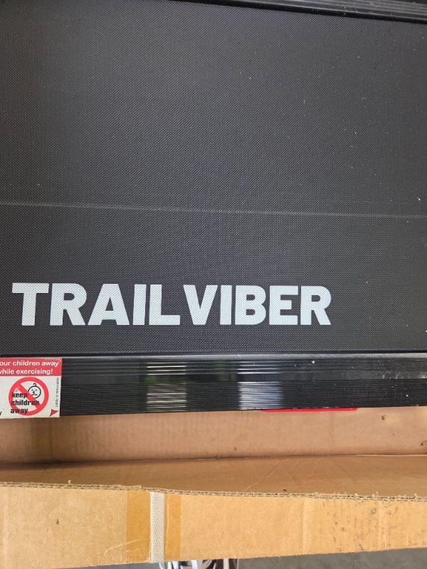 Photo 1 of ***MISSING POWER CORD*** TRAILVIBER Walking Pad Treadmill with 12% 9-Level Auto Incline, 450 lbs Capacity RGB LED Screen, Bluetooth Speaker Under Desk Treadmill, Compact Treadmills for Home Hiking, Black