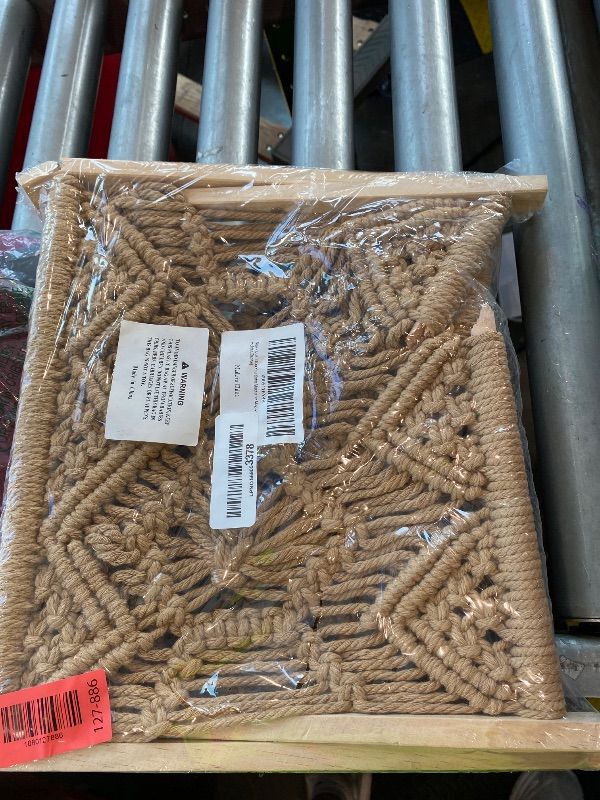 Photo 1 of [MAJOR DAMAGE!!] Qian Qian You Boho Macrame Magazine Holder,Hand-Woven Magazine Rack for Home Office Desktop, Storage Basket for Letters, Magazines, Books and Newspapers (Brown)
