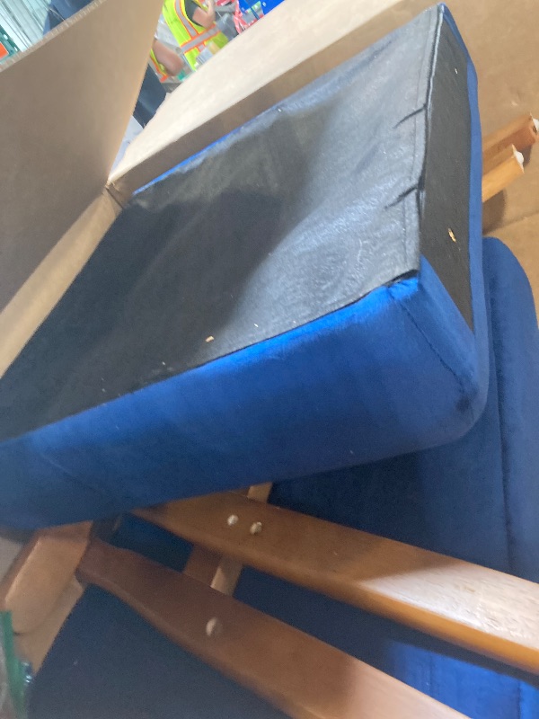 Photo 1 of ***BLUE*** Rovibek Accent Chairs Set of 2 - Upholstered Accent Chair with Arms - Mid Century Modern Accent Chairs with Wood Frame, Upholstered Arm Chairs with 5.9in Thick Foam, Blue