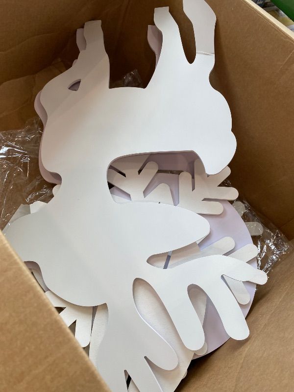 Photo 1 of [PIECES ARE DAMAGED] AceOrbit 2 Pcs Large Christmas Reindeer Outdoor Decorations 27.6" 2D White Christmas Holiday Deer Yard Statues Decor with Velvet Ribbon for Home, Living Room, Bedroom, Office, Lawn, Garden, Display
