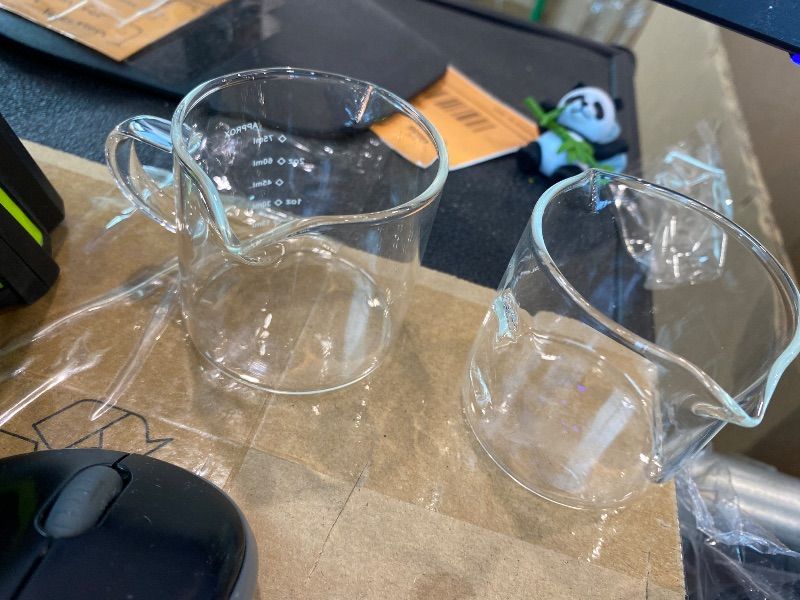 View 3 of [One Shot Cup Handle Broke off] Espresso Shot Cups, Set of 2, 4 OZ Glass Measuring Cup with Handle