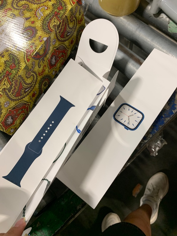 Photo 1 of ***doesn’t turn on*** Apple Watch Series 7 [GPS + Cellular 45mm] Smart Watch w/Blue Aluminum Case with Abyss Blue Sport Band. Fitness Tracker, Blood Oxygen & ECG Apps, Always-On Retina Display, Water Resistant