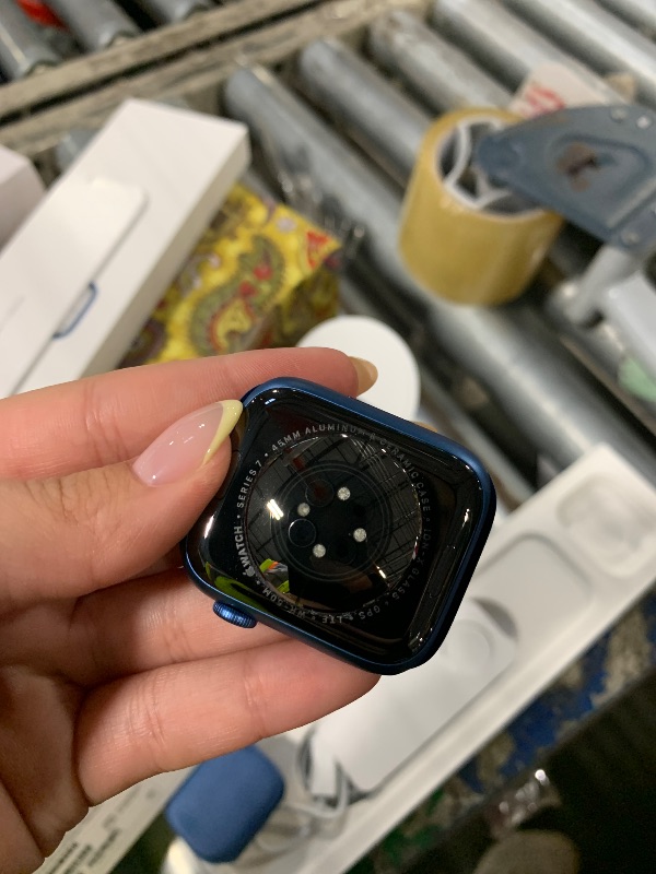 Photo 1 of ***doesn’t turn on*** Apple Watch Series 7 [GPS + Cellular 45mm] Smart Watch w/Blue Aluminum Case with Abyss Blue Sport Band. Fitness Tracker, Blood Oxygen & ECG Apps, Always-On Retina Display, Water Resistant