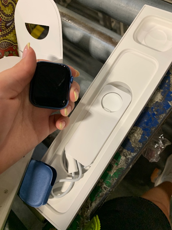 Photo 1 of ***doesn’t turn on*** Apple Watch Series 7 [GPS + Cellular 45mm] Smart Watch w/Blue Aluminum Case with Abyss Blue Sport Band. Fitness Tracker, Blood Oxygen & ECG Apps, Always-On Retina Display, Water Resistant