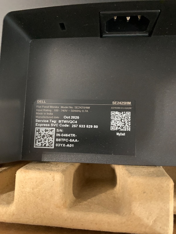 Photo 1 of ** ONLY PARTS/ DAMAGED  ** Dell 24 Monitor - SE2425HM - 23.8-inch Full HD (1920x1080) 16:9 100Hz Display, IPS Panel, 16.70 Million Colors, Anti-Glare, 1 HDMI / 1 VGA Port, TÜV Rheinland 3-Star*, Comfortview Plus - Black