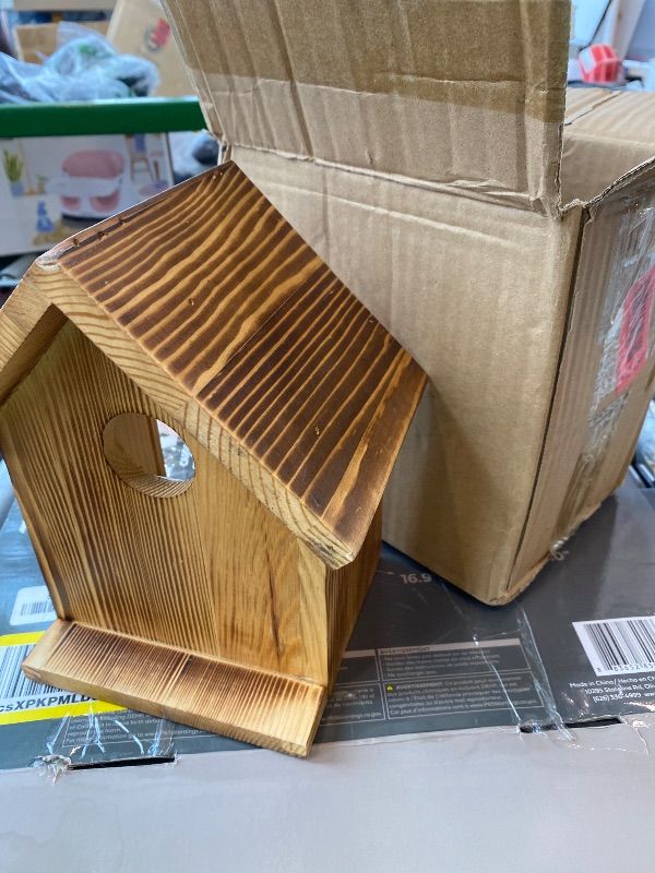 Photo 1 of [NO ADHESIVE] Window Bird Houses for Outside with 2 Powerful Hooks, Clear Window for Viewing Inside, Hanging Wooden Birdhouses with Weather Treated for Outdoors, Bird Nesting Box for Bluebird Finch Chickadee