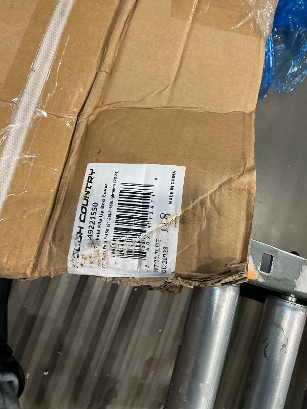 Photo 1 of ***MISSING MOUNTING HARDWARE*** Rough Country Hard Tri-Fold Truck Bed Tonneau Cover for Ford F-150 (2021-26), Lightning (2022-26) - Aluminum Flip-Up Folding Bed Cover, Fits 5'7" (66.7") Bed