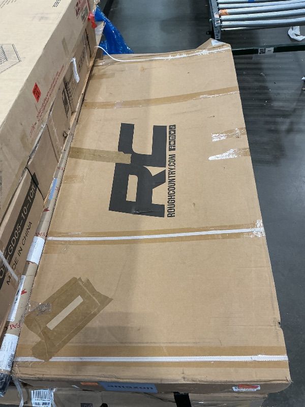 Photo 1 of ***MISSING MOUNTING HARDWARE*** Rough Country Hard Tri-Fold Truck Bed Tonneau Cover for Ford F-150 (2021-26), Lightning (2022-26) - Aluminum Flip-Up Folding Bed Cover, Fits 5'7" (66.7") Bed