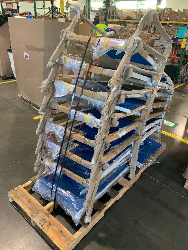 Photo 1 of ***MULTIPLE CHAIRS*** ***PICK UP WITH TRUCK*** ***STOCK PHOTO IS A SIMILAR ITEM*** Crestlive Products Outdoor Chaise Lounge Chair, 5-Position Pool Lounge Chairs with Armrests Sunbathing Recliner for Patio, Beach, Deck, Yard (7PC Blue)