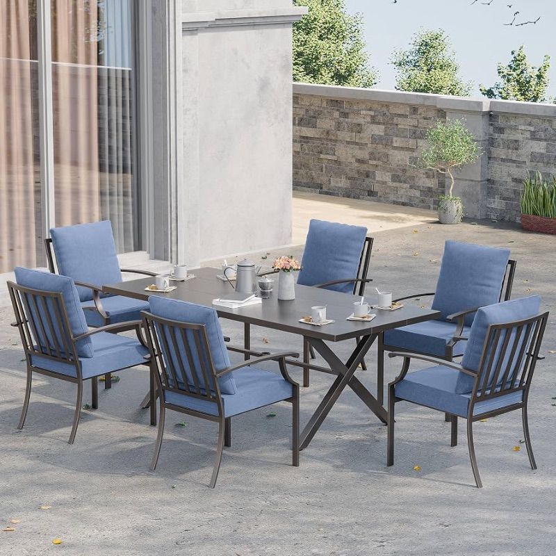 Photo 1 of ***STOCK PHOTO IS A SIMILAR ITEM*** 6 Piece Outdoor Dining Chair Set, Navy Blue
