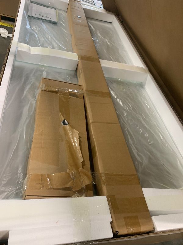Photo 1 of ** FACTORY SEALED ** GETPRO Shower Door Double Sliding 57-60 in. W x 72 in. H Semi-Frameless Bypasss Bathroom Glass Shower Sliding Doors,1/4 inch Clear Tempered Glass Door for Walk-in Shower Matte Black