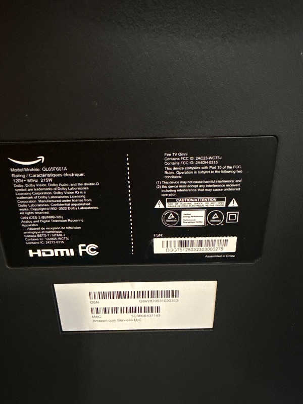 Photo 1 of [MISSING PARTS] Introducing Amazon Fire TV 65" Omni QLED Series 4K UHD smart TV, Dolby Vision IQ, local dimming, hands-free with Alexa - R