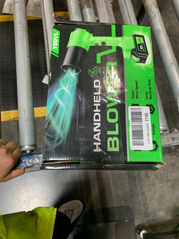 Photo 1 of *** MISSING PARTS *** Leaf Blower Cordless, Handheld Leaf Blower with 2 X 4.0Ah Battery and Charger, Snow Blower with 6 Speed Modes, Lightweight Blowers for Lawn Care, Patio, Yard, Blowing Snow, Leaves, Dust