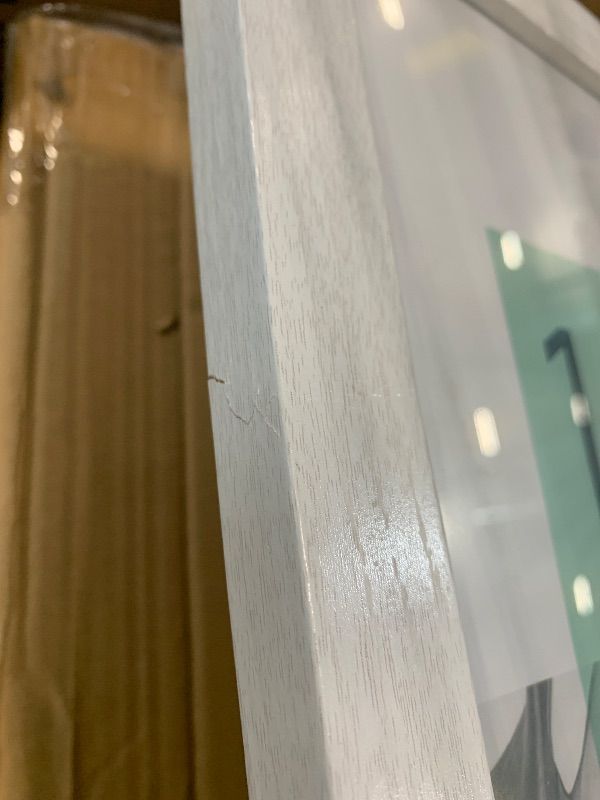 Photo 1 of ***Minor damage: one of the rules is slightly cracked.***
MCS Studio Gallery 16x20 Poster Frame White Woodgrain Engineered Wood, Vertical & Horizontal Wall Hanging Large Picture Frame for Photos, Posters & Art Prints (1-Pack)