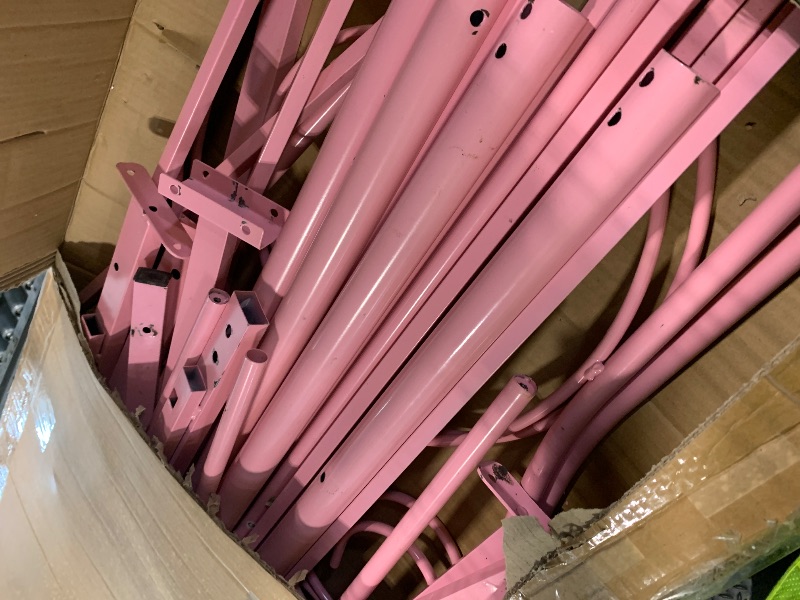 Photo 1 of ***PINK***Canopy Queen Bed Frame Platform Heavy Duty Steel Slat and Support with Headboard and Footboard No Box Spring Required?White