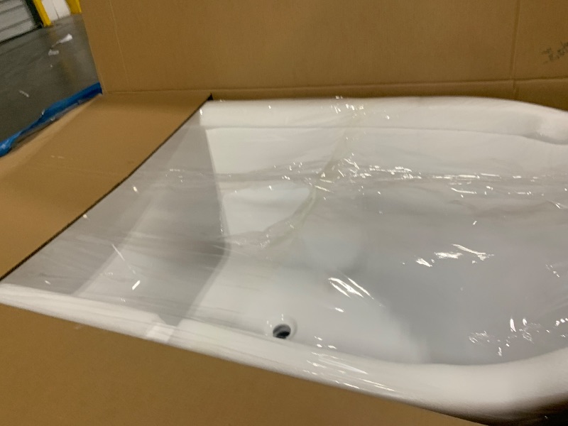 Photo 1 of ** sold as is no refund/return**
Adecab 59" Acrylic Freestanding Bathtub, Free Standing Tub, Stand Alone Tub, Soaking Tub with Integrated Overflow and Drain, cUPC Certified, Gloss White