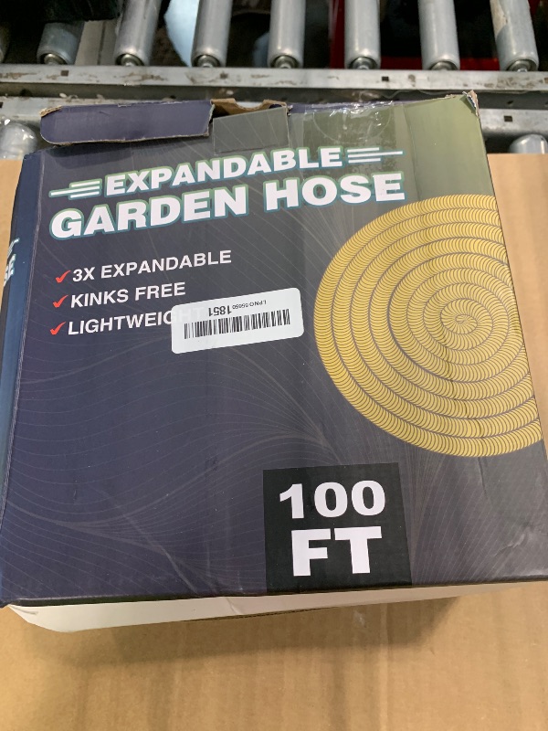 Photo 1 of ** HAS SMALL HOLE *** 100 ft Expandable Garden Hose - Superior Strength 3750D - 3 -Layer Latex Core - Expanding Water hoses - Extra Strong Brass Connectors/Storage Bag