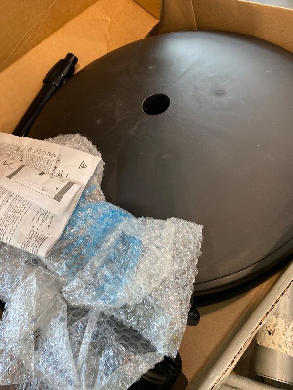 Photo 1 of [UNTESTED] Lasko Oscillating Cyclone Pedestal Fan, Adjustable Height, Timer, Remote Control, 3 Speeds, for Bedroom, Living Room, Home Office, 18", Black, 1843