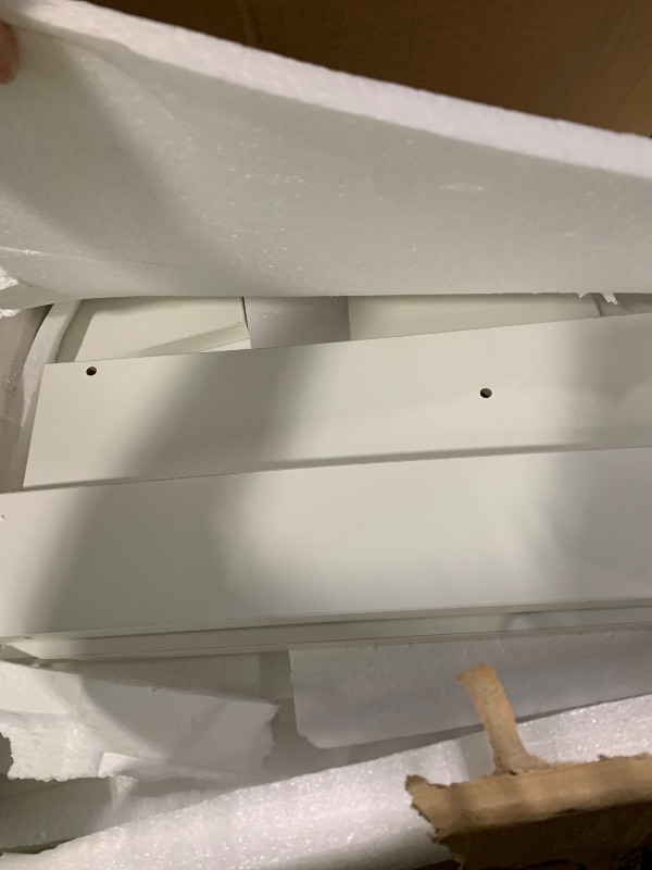Photo 1 of [MISSING PIECES] Corbyles 2-Tier Washer Dryer Countertop, 18.5" Raised Height Laundry Countertop with Edge Rails and Non-Slip Pad, 54"W x 27.55"D Washer and Dryer Topper for Laundry Room Storage Organization (White)