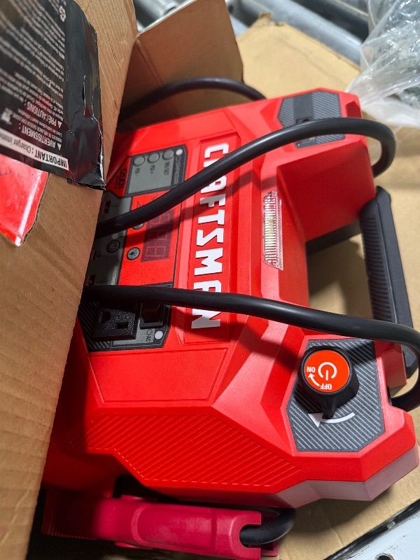 Photo 1 of [NONFUNCTIONAL] CRAFTSMAN 1200A Car Battery Jump Starter and Portable Power Station, 5-in-1 Solution, 100-PSI Air Compressor, for 12V Power Sport, Automotive, and Marine Batteries, CMXCESM256