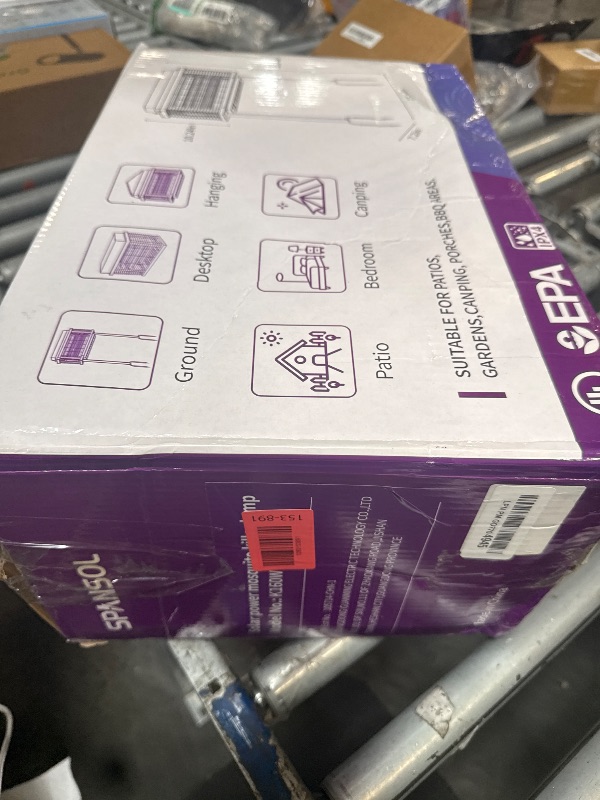 Photo 1 of ***Minor damage to the grille***
Spansol Solar Bug Zapper Outdoor, Purple UV Mosquito Zapper with Smart Rain Off Rechargeable Mosquito Killer Lamp, Wireless Solar Powered Fly Trap for Yard Patio RV (Black)