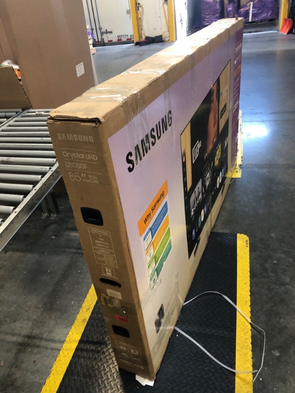 Photo 1 of ***DAMAGED SCREEN, CRACKED *** Samsung 85-Inch Class Crystal UHD U8000F 4K Smart TV (2025 Model) Endless Free Content, Processor, MetalStream Design, Knox Security, Alexa Built-in