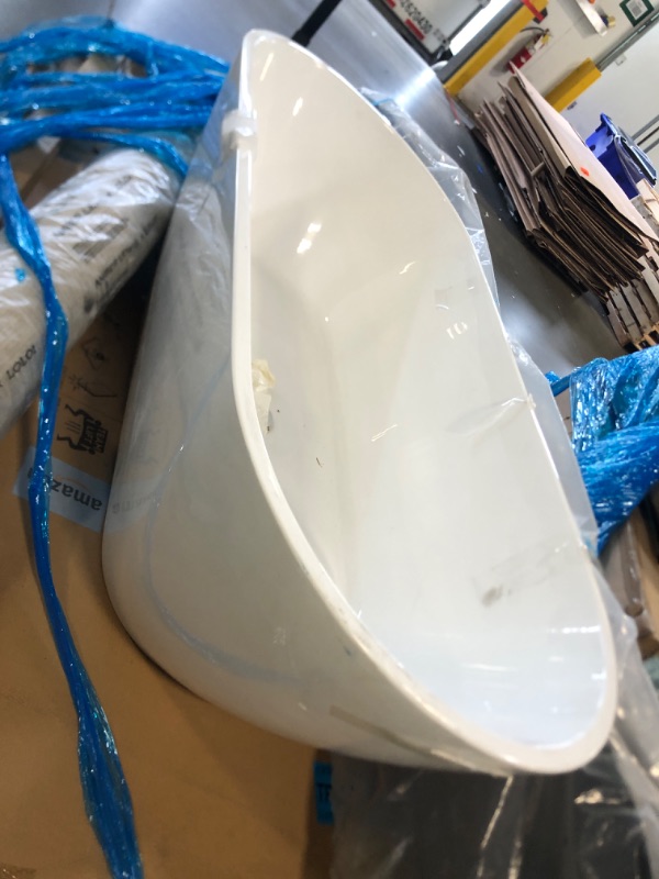 Photo 1 of ** SIMILAR ** ANZZI Freestanding Tub Acrylic Flatbottom Freestanding Bathtub in White, Chand Series (FT-AZ098)