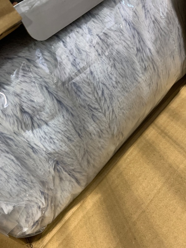 Photo 1 of **No cord
**Berkshire Reversible Heated Throw - Jacquard Faux Fur & Silky Plush Electric Blanket with 4 Heat Settings & 4H Auto Shut-Off, Machine Washable (50" x 60", Select Comfort Blue)