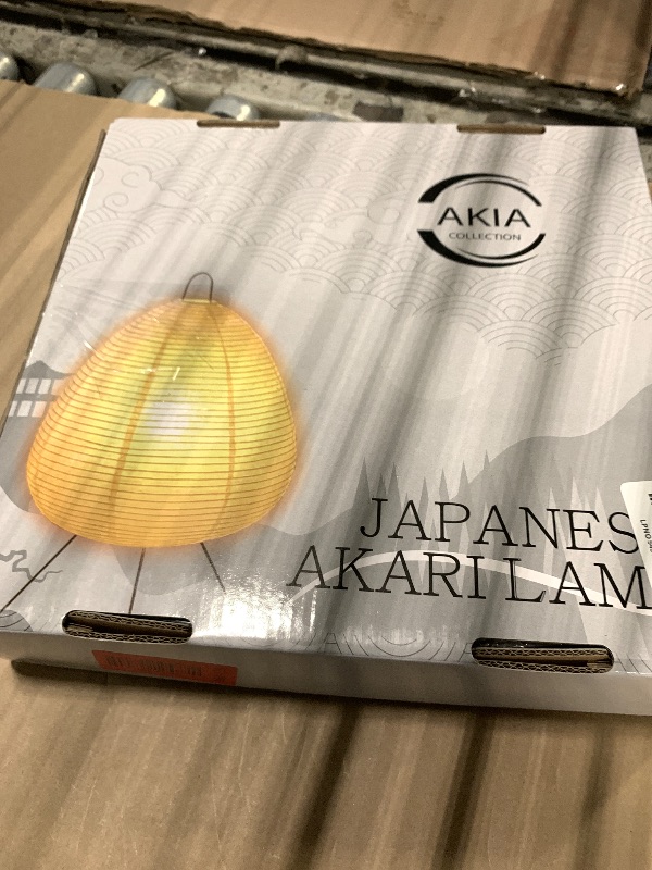 Photo 1 of **It is damaged***Akia Collection Japanese Paper Lantern Lamp – Rice Paper Noguchi Style Table Lamp with Dimmable Light & Washi Paper Shade (Akari Style) for Bedroom Desk Decor