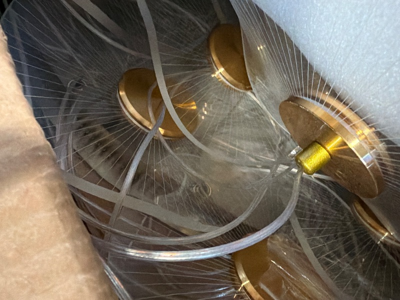 Photo 1 of *** SOME SHADES HAVE MINOR DAMAGE *** ziidoo High Ceiling Chandelier - 24-Light Dimmable Modern Gold Long Spiral Luxury Linear Lotus Leaf Led Lamp Hanging Pendant Lights for Foyer Enterway Staircase Villas