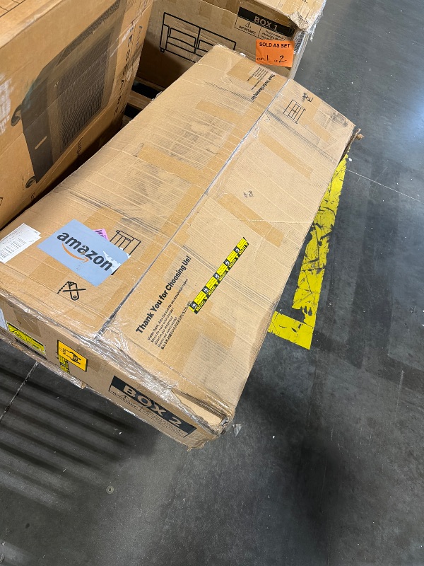 Photo 1 of **2 boxes - PARTIAL SET MISSING HARDWARE AND ACCESSORIES**Marsail 63" Pull Out Sofa Bed, Full Size Sleeper Sofa with Memory Foam Mattress, 2 USB Charging Ports & Removable Covers, Chenille Loveseat Couch for Living Room, Apartment, Light Grey