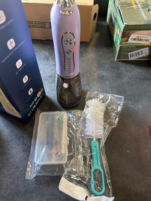 View 4 of ***MISSING CHARGER*** Water Dental Flosser Teeth Pick, H2ofloss Cordless Portable Oral Irrigator 300ML Rechargeable Travel Irrigation Cleaner IPX7 Waterproof WaterFlosser for Home Travel Lavender