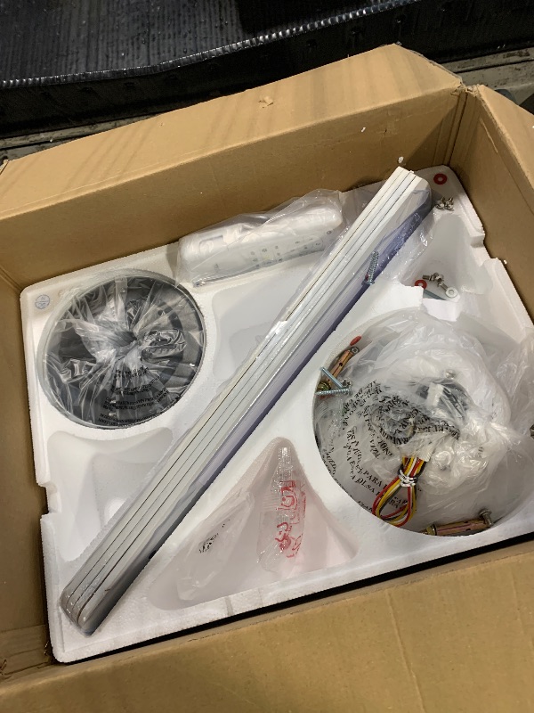Photo 1 of ***LOOSE HARDWARE IN BOX*** TCL Ceiling Fans with Lights, 52 Inch Low Profile Ceiling Fan with Light and Remote Control, Flush Mount, DC Reversible Motor, Noiseless, 6 Speeds Ceiling Fan for Bedroom (White)