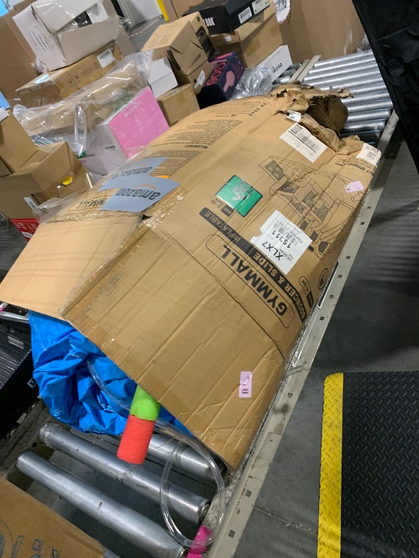 Photo 1 of ***DAMAGED PACKAGING*** GYMMALL Inflatable Bounce House Double Water Slide with 620 W Blower, Blow up 12-in-1 Waterslide Park Bouncy Castle Outdoor and Indoor, Bouncer House with Large Pool, Climbing Wall and Obstacle Course