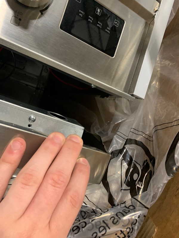 Photo 1 of ***ITEM IS DAMAGED*** ***DAMAGE SHOWN IN PICTURES*** Rangaire RRE241TS 24" Electric Range Oven with Timer - Stainless Steel, Infrared Stove Burners, True Convection, Easy Reach Racks