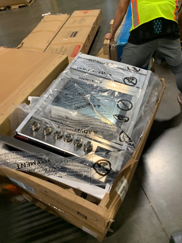 Photo 1 of ***ITEM IS DAMAGED*** ***DAMAGE SHOWN IN PICTURES*** Rangaire RRE241TS 24" Electric Range Oven with Timer - Stainless Steel, Infrared Stove Burners, True Convection, Easy Reach Racks