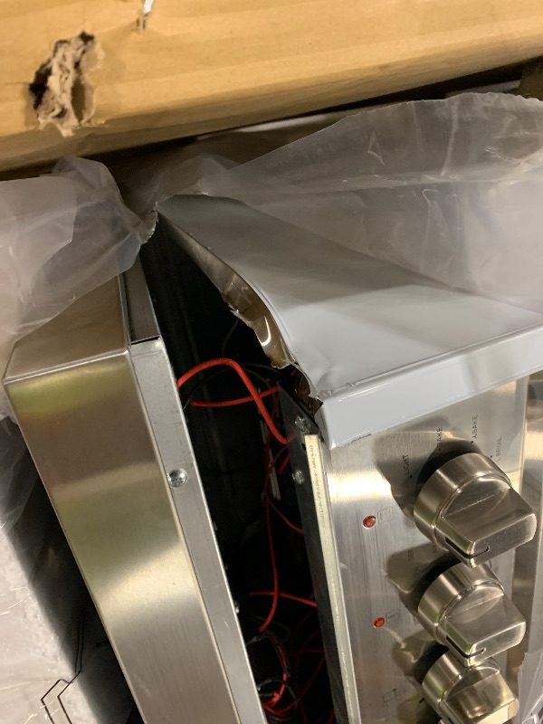 Photo 1 of ***ITEM IS DAMAGED*** ***DAMAGE SHOWN IN PICTURES*** Rangaire RRE241TS 24" Electric Range Oven with Timer - Stainless Steel, Infrared Stove Burners, True Convection, Easy Reach Racks