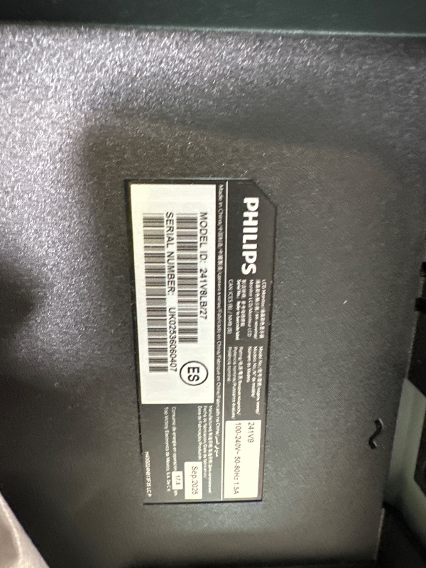 Photo 1 of ***FINAL SALE NO RETURN ***Philips 24 inch 100Hz Computer Monitor, Frameless Full HD (1920 x 1080), VESA, HDMI x1, VGA Port x1, Eye Care, 4 Year Advance Replacement Warranty, 241V8LB
