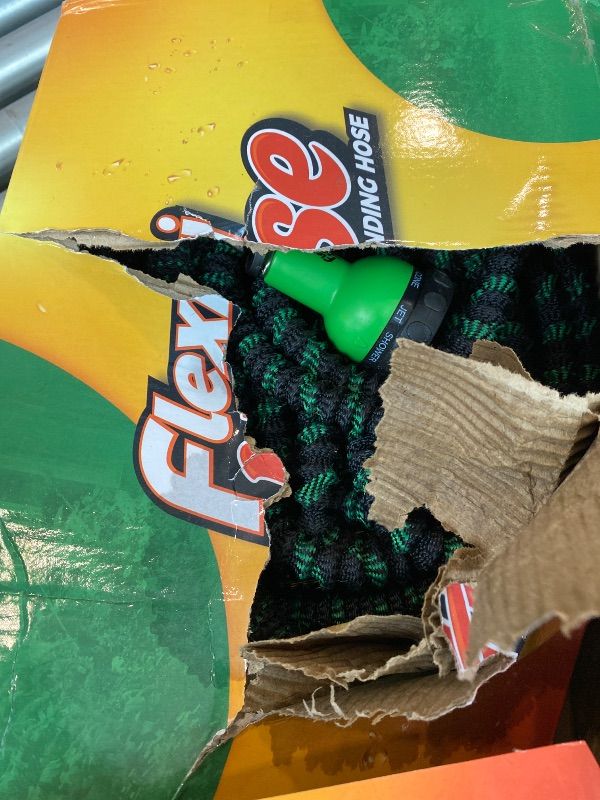 Photo 1 of [DAMAGED] Flexi Hose Expandable Garden Hose with 8 Function Nozzle, 150FT - Lightweight Retractable Garden Hose, Water Hose - No-Kink Flexibility, 3/4 Inch Solid Brass Fittings and Double Latex Core
