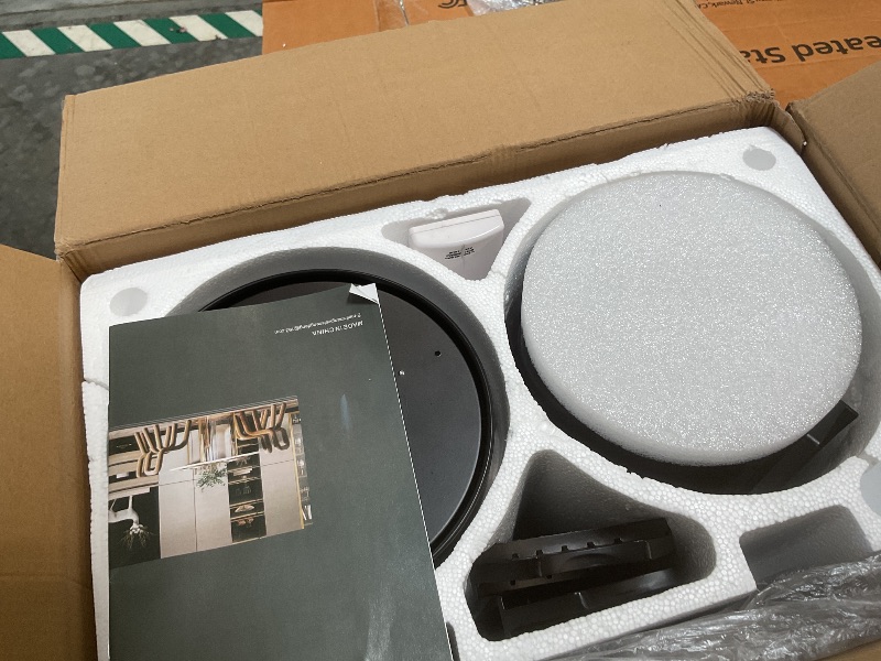 Photo 1 of ***PARTIAL SET - MISSING SCREWS*** 41 inch Ceiling Fans with Lights, Black Flush Mount Ceiling Fan with Remote, 3CCT, LED Dimmable, Reversible, 6 Fan Speeds, Quite Low Profile Ceiling Fan with Lights Modern Bedroom Kitchen Indoor