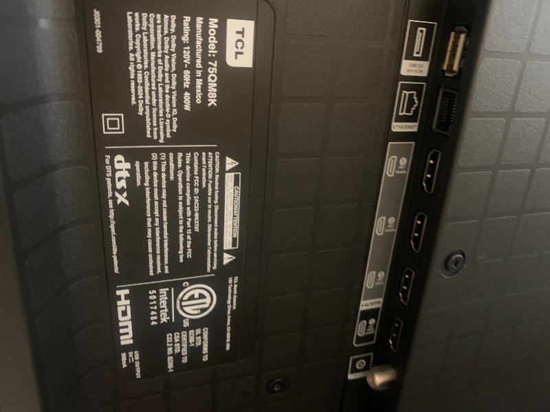 Photo 1 of ****CHECKED 7/10 - AS IS/NO RETURNS - SALE FINAL - FOR PARTS ONLY****TCL 75 Inch Class QM8K Series | Mini LED QLED 4K HDR | 75QM8K, 2025 Model | 120HZ-144HZ Anti Reflective Wide Angle Screen Smart Google TV Dolby Atmos | Voice Remote Alexa Gaming Streami