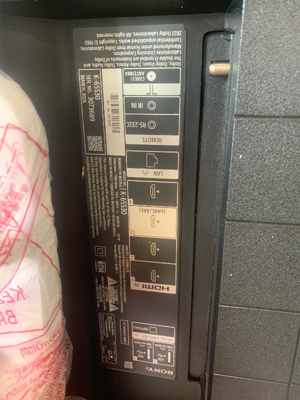 Photo 1 of *See Clerk Notes* Sony 65-Inch Class 4K Ultra HD BRAVIA 3 LED Smart TV with Google TV Dolby Vision HDR, PS5 Exclusive Features, K-65S30