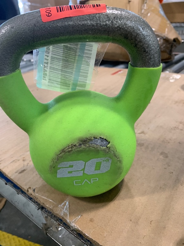 Photo 1 of ***DAMAGE*** CAP Barbell 20 LB Neoprene Coated Cast Iron Kettlebell - Green