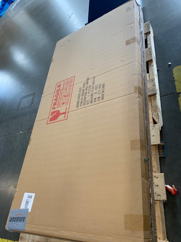 Photo 1 of * FACTORY SEALED ** DAOYIJIAJU Large Irregular Mirror, 63"x29" Asymmetrical Aesthetic Wall Mirror with Black Metal Frame, Modern Organic Shape Mirror for Living Room Hallway Entryway, Horizontal or Vertical Wall Hanging